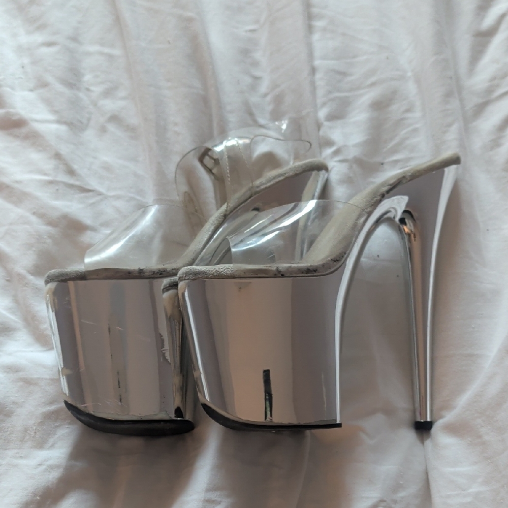 Silver Platform High Heels